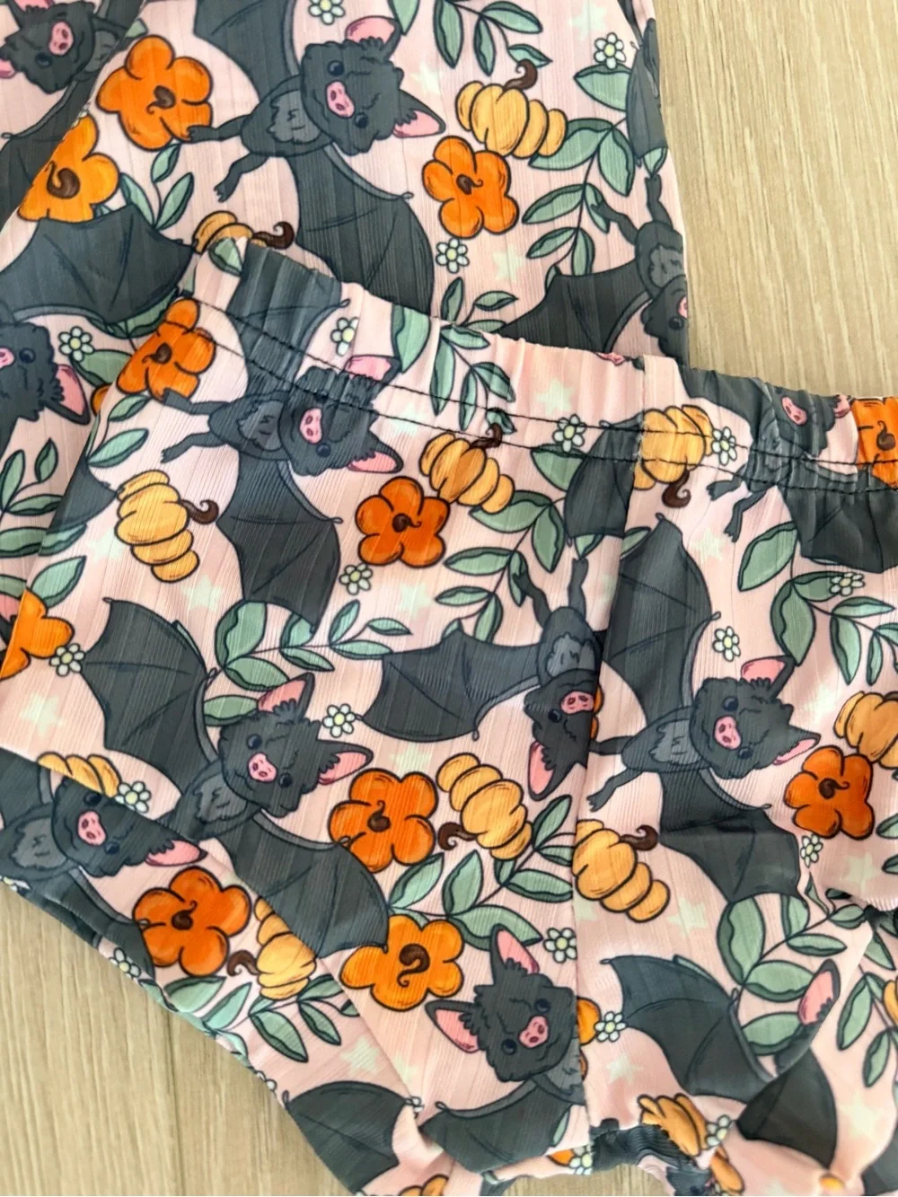 Kids Floral Bat Print Pink Set